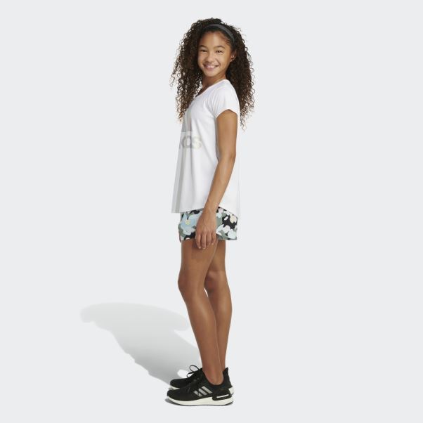 Short Tissé Blanc Imprimé Allover Adidas