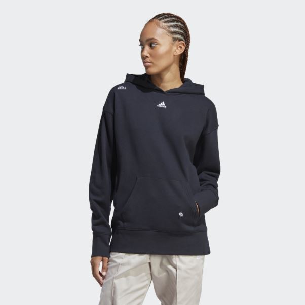 Sweat à Capuche Décontracté Adidas Noir Avec Graphismes Inspirés Des Cristaux De Guérison