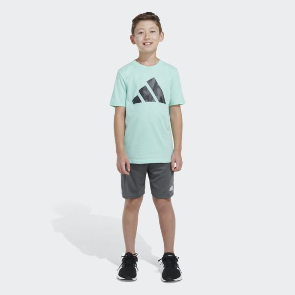 T-shirt Logo Adidas Vert Camo Ss