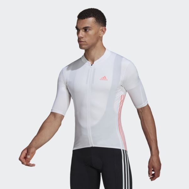 Le Maillot Cycliste Manches Courtes Adidas Blanc