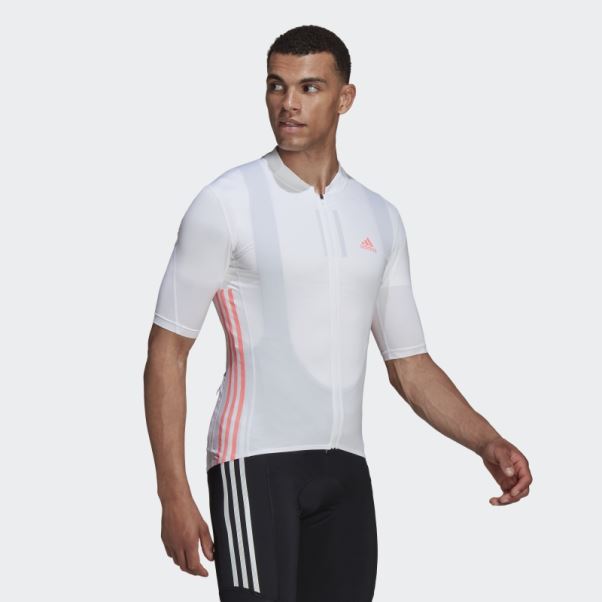 Le Maillot Cycliste Manches Courtes Adidas Blanc