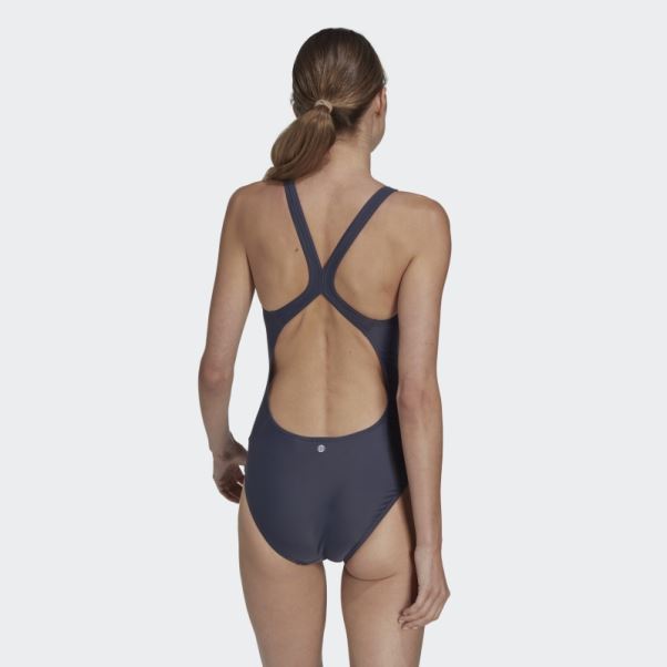 Adidas 3 Bar Logo Maillot De Bain Bleu Marine