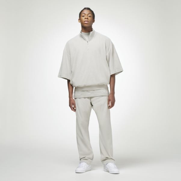 Adidas Pantalon De Basket En Velours Gris Métallisé