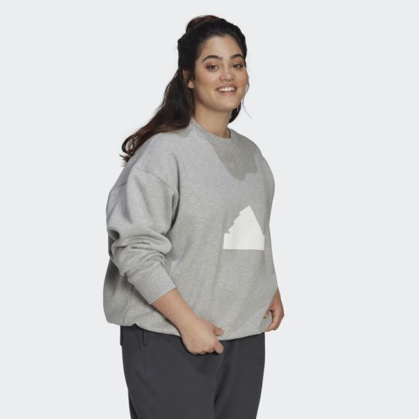Sweat Adidas Gris Moyen (grande Taille)