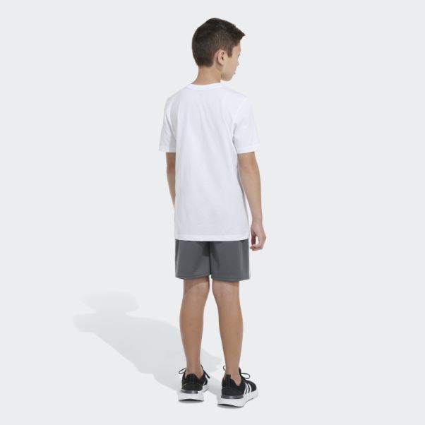 T-shirt Adidas Logo Ss Camo Blanc