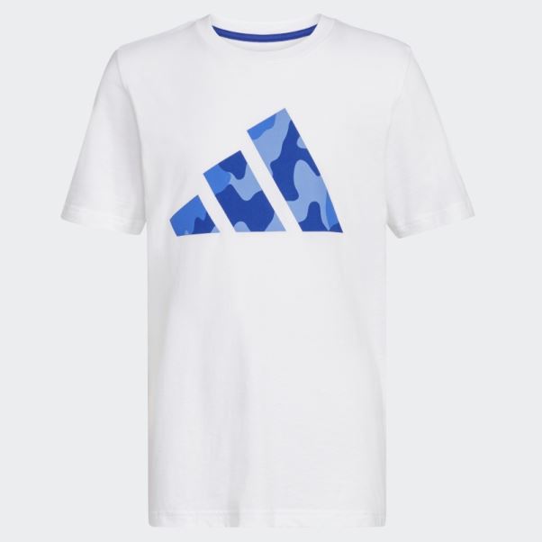 T-shirt Adidas Logo Ss Camo Blanc