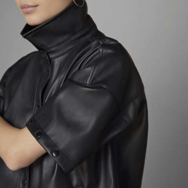 Adidas Always Original Veste De Survêtement En Faux Cuir Noir