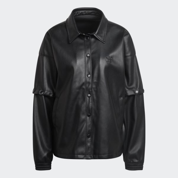 Veste De Survêtement En Similicuir Always Original Noir Adidas