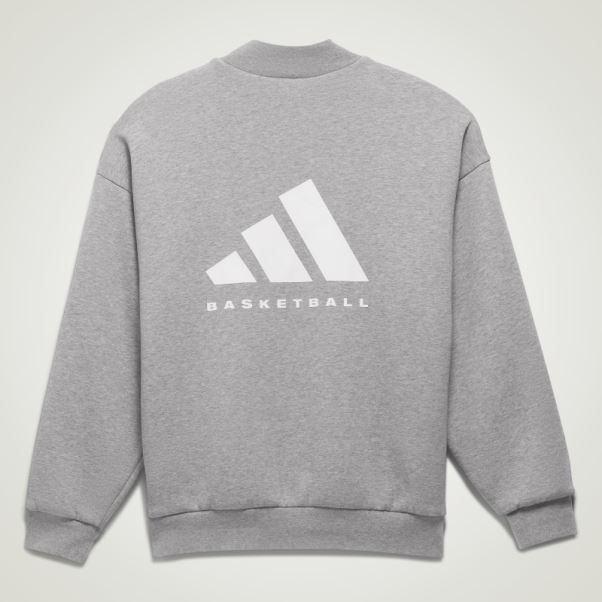 Avoine Foncée Adidas Basketball Heather Crew Sweatshirt Hot