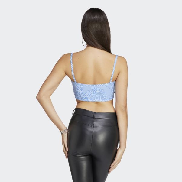 Top Soutien-gorge Imprimé Marbre Ciel Adidas