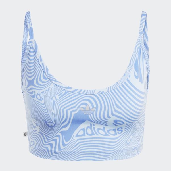 Top Soutien-gorge Imprimé Marbre Ciel Adidas