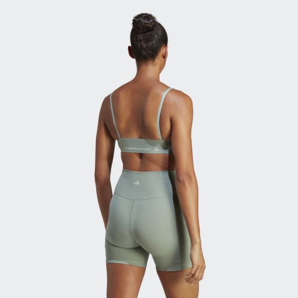 Soutien-gorge à Maintien Léger Yoga Studio Adidas Argent Vert