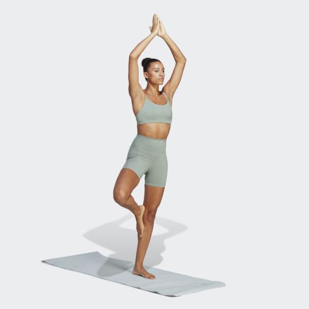 Soutien-gorge à Maintien Léger Yoga Studio Adidas Argent Vert