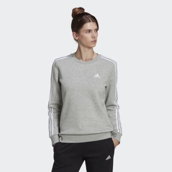 Sweat Polaire Essentials 3 Bandes Gris Moyen Adidas