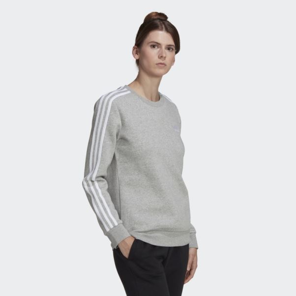 Sweat Polaire Essentials 3 Bandes Gris Moyen Adidas