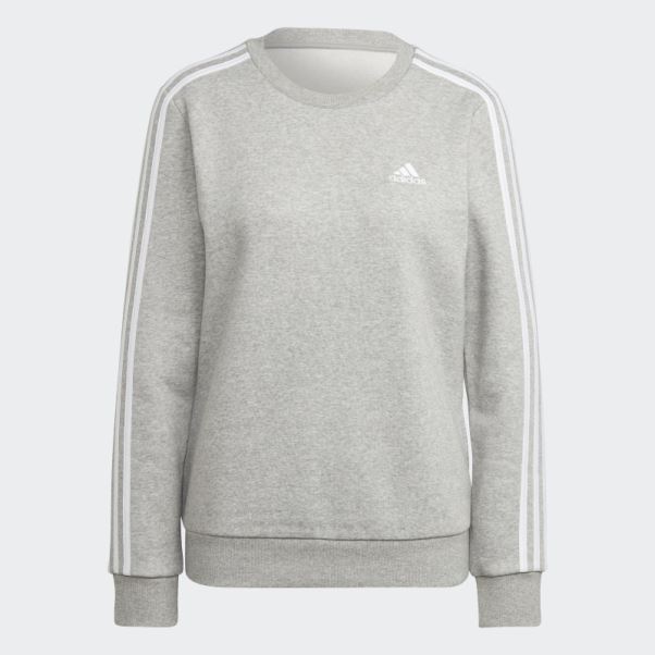 Sweat Polaire Essentials 3 Bandes Gris Moyen Adidas