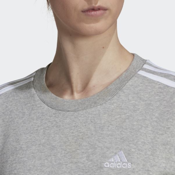 Sweat Polaire Essentials 3 Bandes Gris Moyen Adidas