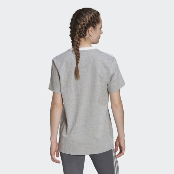 T-shirt Adidas Essentials 3 Bandes Gris Moyen