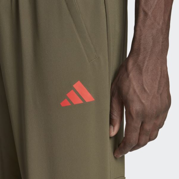 Pantalon D'entraînement Saisonnier Adidas Train Essentials Olive