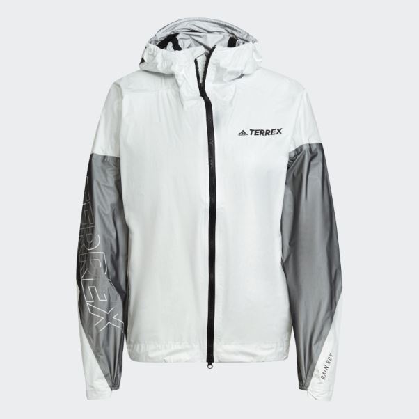 Veste De Pluie Adidas Terrex Agravic Pro Trois Couches Blanc