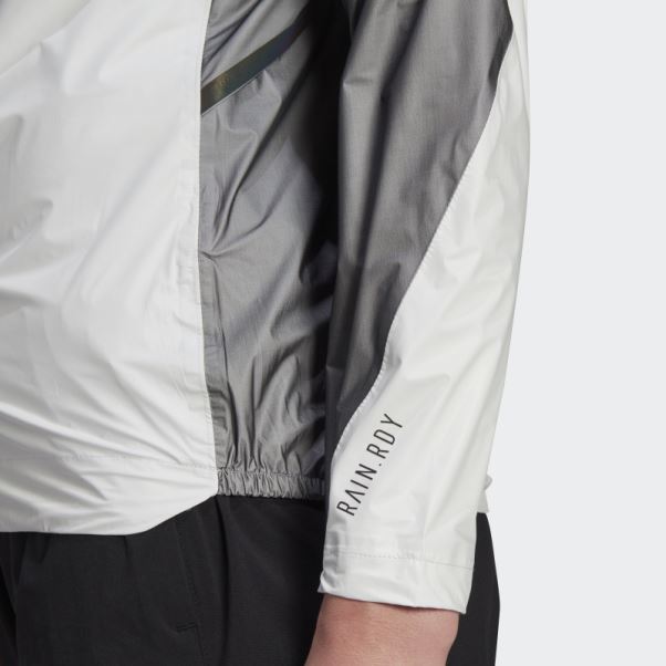 Veste De Pluie Adidas Terrex Agravic Pro Trois Couches Blanc