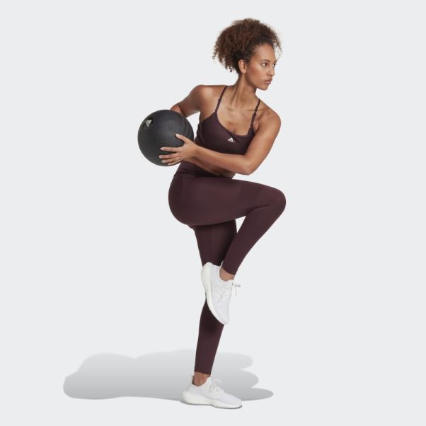 Adidas Training Essentials Legging Taille Haute 7/8 Bordeaux
