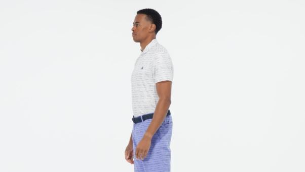 Adidas Polo De Golf Zip Blanc à Rayures