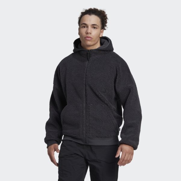 Sweat Polaire Zip Intégral Carbone Adidas