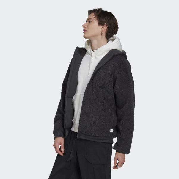 Sweat Polaire Zip Intégral Carbone Adidas