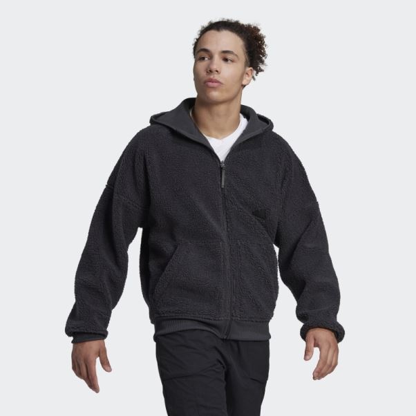 Sweat Polaire Zip Intégral Carbone Adidas