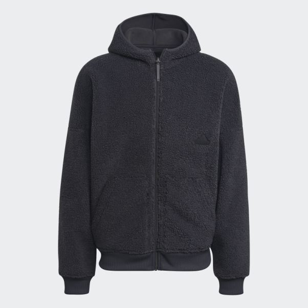 Sweat Polaire Zip Intégral Carbone Adidas
