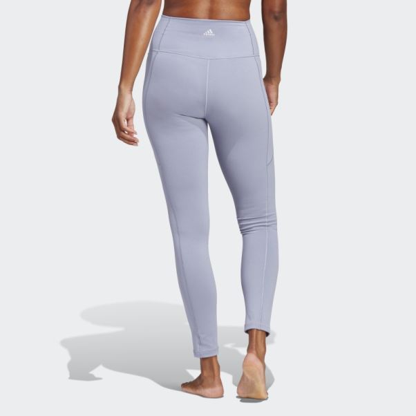 Adidas Yoga Studio 7/8 Leggings Chaud Argent Violet