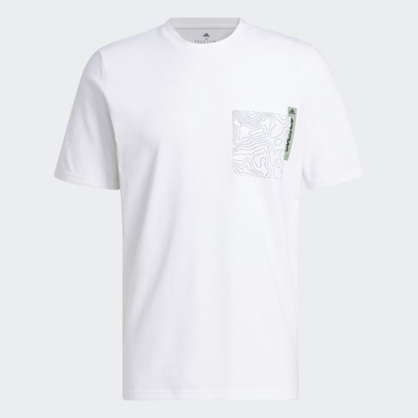 Adidas T-shirt City Escape Graphique Poche Blanc