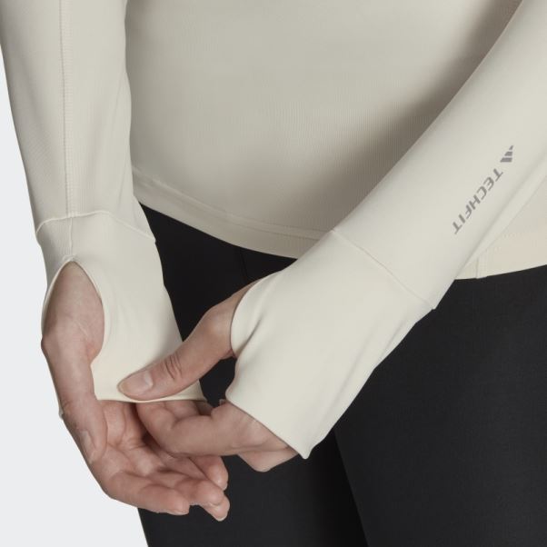 Techfit Aeroready Warm Haut D'entraînement à Manches Longues Adidas Aluminium