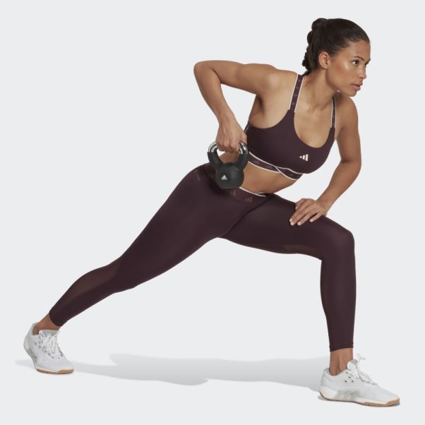 Adidas Techfit élastique En Forme De V 7/8 Leggings Bordeaux