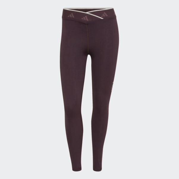 Adidas Techfit élastique En Forme De V 7/8 Leggings Bordeaux