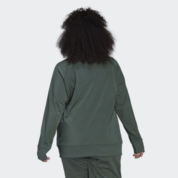 Vert Oxyde Adidas Essentials Warm-up Tricot Slim 3-stripes Track Jacket (taille Plus)