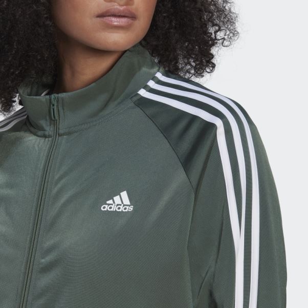 Vert Oxyde Adidas Essentials Warm-up Tricot Slim 3-stripes Track Jacket (taille Plus)