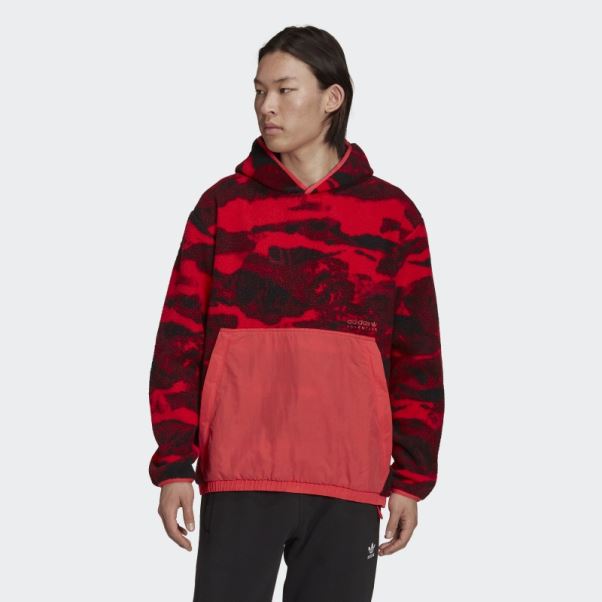 Sweat à Capuche Imprimé Sur L'ensemble En Polaire Polaire Adidas Aventure Rose Cœur