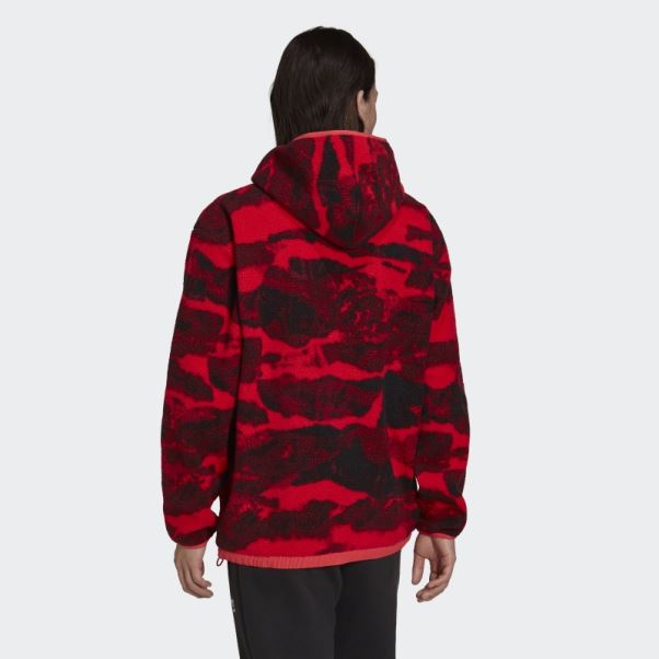 Sweat à Capuche Imprimé Sur L'ensemble En Polaire Polaire Adidas Aventure Rose Cœur