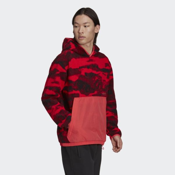 Sweat à Capuche Imprimé Sur L'ensemble En Polaire Polaire Adidas Aventure Rose Cœur