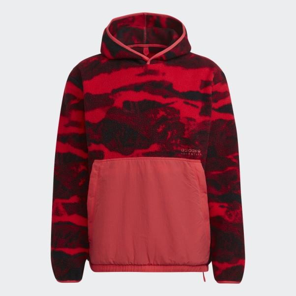 Sweat à Capuche Imprimé Sur L'ensemble En Polaire Polaire Adidas Aventure Rose Cœur