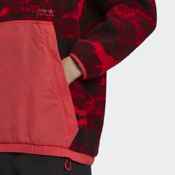 Sweat à Capuche Imprimé Sur L'ensemble En Polaire Polaire Adidas Aventure Rose Cœur