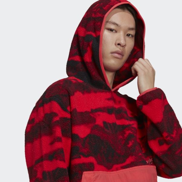 Sweat à Capuche Imprimé Sur L'ensemble En Polaire Polaire Adidas Aventure Rose Cœur