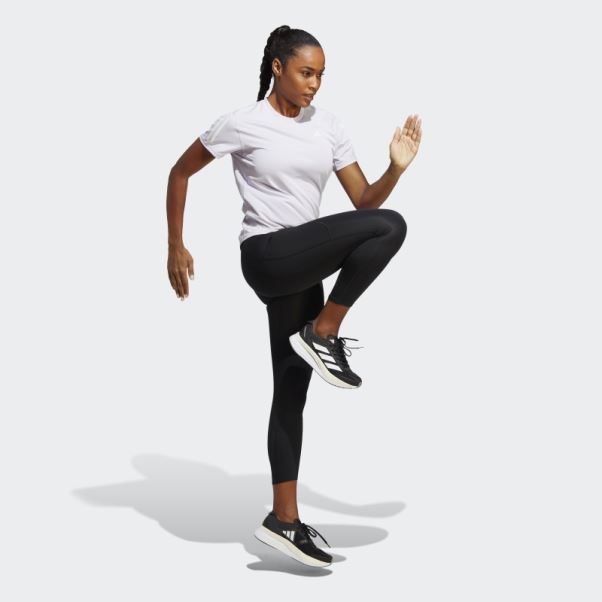 Propre Le T-shirt De Course Adidas Aube Argentée