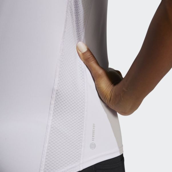 Propre Le T-shirt De Course Adidas Aube Argentée