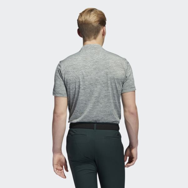 Polo Adidas Vert à Rayures Texturées