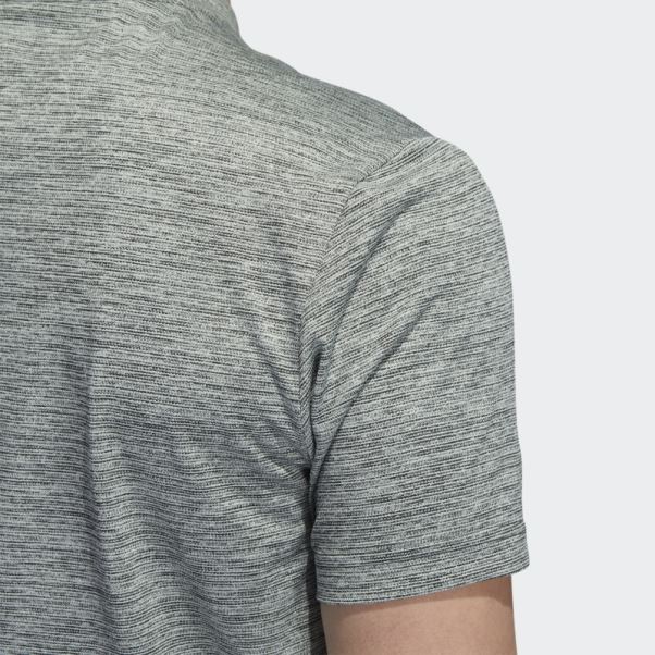 Polo Adidas Vert à Rayures Texturées