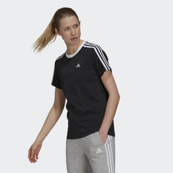 T-shirt Adidas Essentials 3 Bandes Noir
