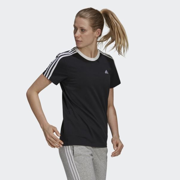 T-shirt Adidas Essentials 3 Bandes Noir